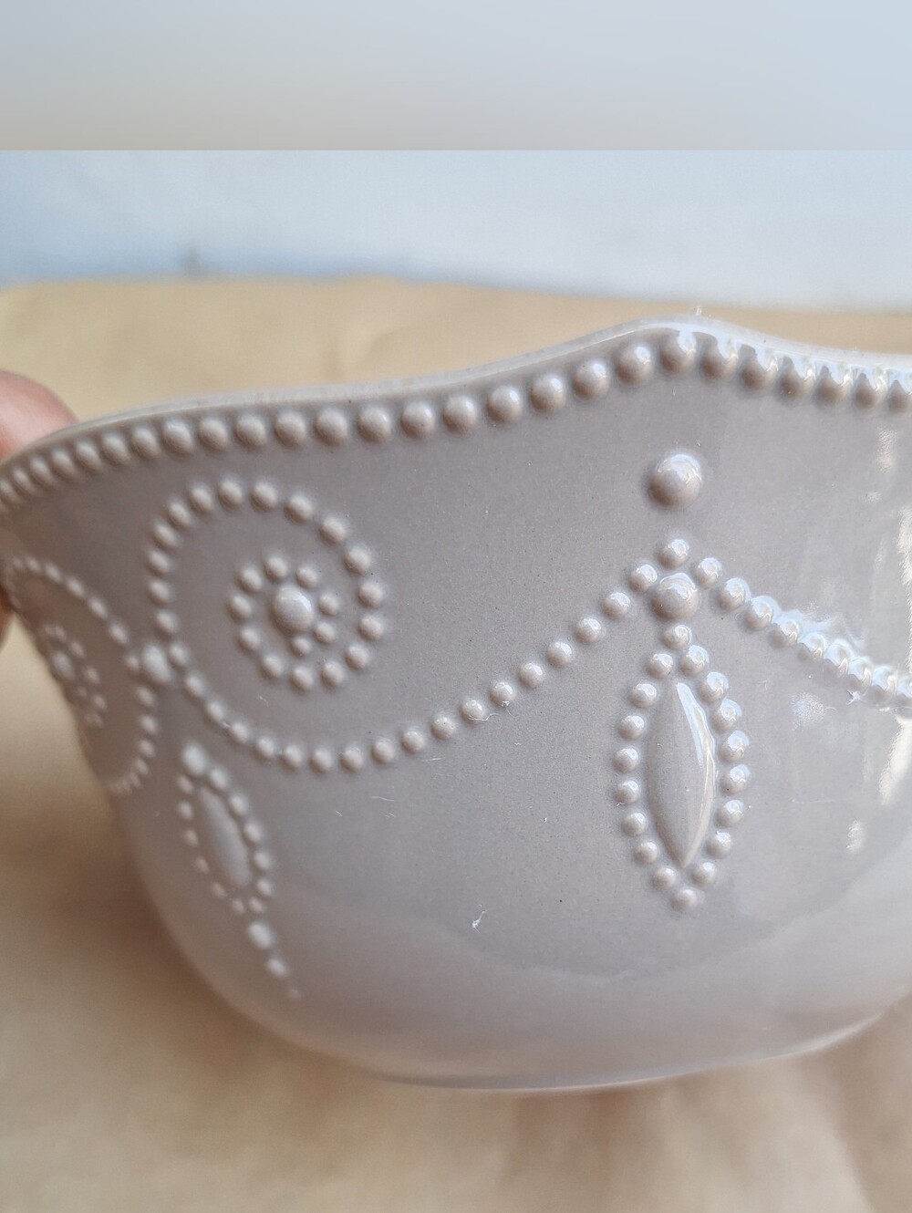 NWT Lenox French Perle Latte bowl 20-ounce & accent plate 9 inches - Picture 5 of 9